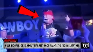 WATCH Hulk Hogan Threatens To BODYSLAM Harris Amid Jokes About Her Race [upl. by Caz]