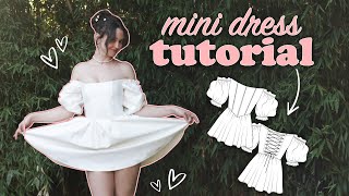 Corset style mini dress  Pattern  Tutorial [upl. by Attennek894]