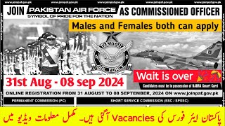 Join Pakistan Airforce 2024  How to apply in Paf  Paf Vacancies 2024 online Registration [upl. by Constance]