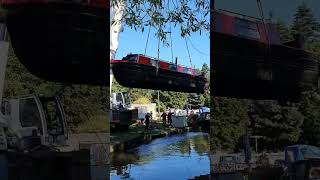 Crunch time Taking The Boat Out Of Sowerby Bridge Canal to Get it Surveyed narrowboat boatlife [upl. by Noemys794]