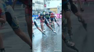 Déferlement et déluge de pluie au Roller Marathon de Renne sur Roulette 😬😬😁 [upl. by Abdu]