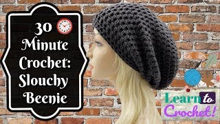 How to Crochet  Easy 30 Minute Slouchy Hat for Beginners ❤LifeWithLisa343💋 [upl. by Kahlil]