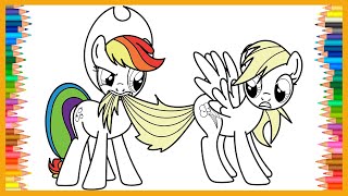 🎨🦄Coloring Swap Applejack amp Rainbow Dash  ColoringPaintingDrawing amp Color Swap [upl. by Hashum]