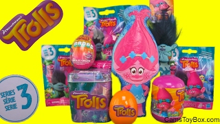 Dreamworks Trolls Easter Chocolate Poppy Surprise Tins Series 3 Blind Bags Egg Capsule Branch Toys [upl. by Ireg]