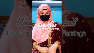 Wedding Hijab Tutorial With Earrings ❣️ hijab hijabstyle hijabfashion weddinghijab shorts [upl. by Cynthea184]