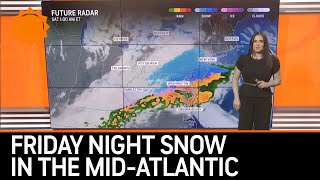 Burst of Snow Friday Night for MidAtlantic DC Philadelphia [upl. by Nagear409]