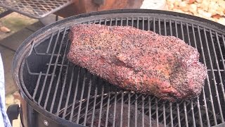 HowTo Smoke Texas Brisket on Weber Smokey Mountain [upl. by Nirehs]