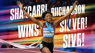 Paris Olympics 2024 shacarri richardson gets silver in 100meter parisolympics2024 trending [upl. by Bil]