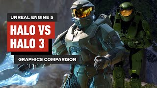 Halo Unreal Engine 5 vs Halo 3 2007 Graphics Comparison [upl. by Yemerej]