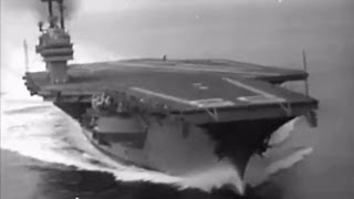 USS Forrestal CV59 underway during sea trials  1955 [upl. by Mcdermott]