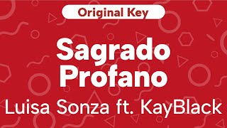 Karaoke Sagrado Profano  Luisa Sonza ft KayBlack  Original Key [upl. by Adnauqahs]