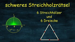 6 Dreiecke aus 6 Streichhölzern  schweres Streichholzrätsel [upl. by Anertac]