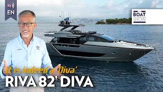 ENG RIVA 82’ DIVA  Yacht Tour and Review  The Boat Show [upl. by Moclam22]