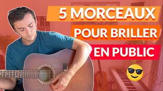 5 morceaux très simples pour briller en public  guitare débutant [upl. by Robillard425]