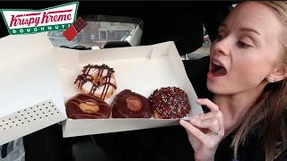 KRISPY KREME NEW chocomania doughnuts  Hersheys donuts [upl. by Eitnom]