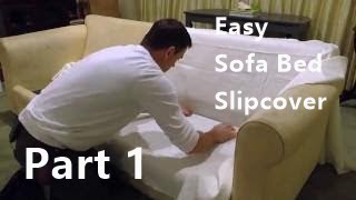 Sofa bed slipcover using easy pattern method [upl. by Yerxa]