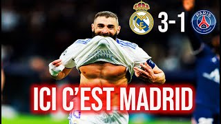 🏆 REAL MADRID  PSG 31 BENZEMA PULVÉRISE PARIS  LÉGENDAIRE [upl. by Mharg44]