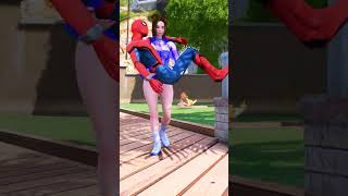 Spiderman Cheated baby and wife Ironman Saving him from Train [upl. by Compte]