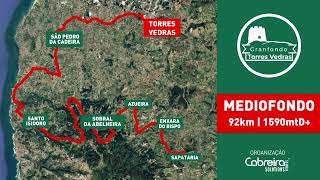 Percurso Mediofondo  Granfondo Torres Vedras 2025 [upl. by Ardnalak]