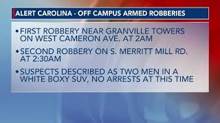 Police respond to offcampus robberies in Chapel Hill [upl. by Namso]