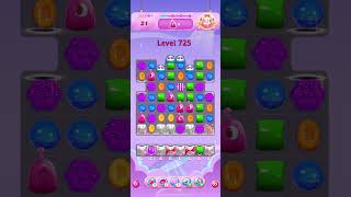 Candy Crush Saga level 725  with 2 FREE Boosters  High Speed [upl. by Enalb]