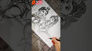 Radha Krishna drawing 😍 shorts art drawing radhakrishna radhakrishnadrawing jayshreekrishna [upl. by Tanitansy840]