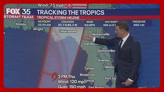 Tropical Storm Helene Update Storm strengthening on trek to Florida [upl. by Ewnihc855]