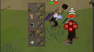 55 COMBAT PURE GMAUL PKING 13 PrayOSRS [upl. by Ahsienahs8]