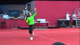 Jelena Jankovic training session  Porsche Tennis Grand Prix 2011 [upl. by Aubarta117]