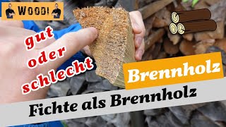 Fichte als Brennholz  Ist Fichte gutes Brennholz Brennwert  Vorteile  Nachteile  Kaminholz [upl. by Saxon]