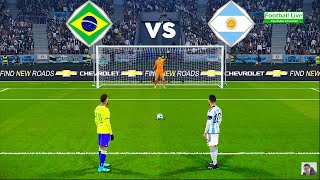 Brazil vs Argentina  Penalty Shootout  FIFA World Cup  Messi vs Neymar  eFootball PES Gameplay [upl. by Lainahtan]