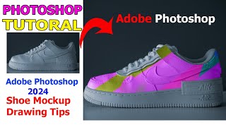 Adobe Photoshop 2024 Shoe mockup drawing Tips ll Adobe illustrator landscape video [upl. by Lamraj]