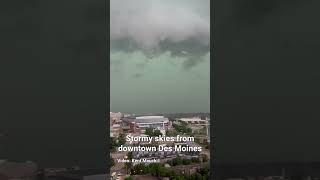 Iowa weather Video from downtown Des Moines shows stormy skies [upl. by Eseuqcaj]