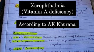 Xerophthalmia  Vitamin A deficiency theory notes according to AK Khurana  Ophthalmology [upl. by Fairleigh]