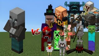 Vindicator vs All Agressive Mobs in Minecraft quotINTENSE BATTLEquot [upl. by Animas644]