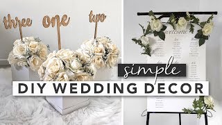 Simple DIY Wedding Decor  Centerpieces Signs Party Favours [upl. by Anemix]