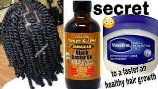 HOW TO USE VASELINE and JAMAICAN BLACK CASTOR OIL TO grow hair very fast extremely hair growth [upl. by Arvo]