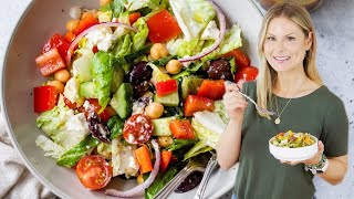 EASY GREEK SALAD RECIPE  with healthy dressing [upl. by Willamina513]