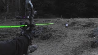 Shooting carbon arrows with lighted nocks from a compound bow [upl. by Anirual]