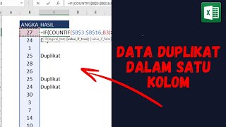 MENGETAHUI ANGKA DUPLIKAT DI EXCEL DALAM SATU KOLOM [upl. by Areek686]