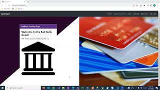 Bad Bank Front end video with functionalities [upl. by Airtap]