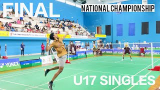 FINAL  U17 SINGLES NATIONAL BADMINTON CHAMPIONSHIP TN  DATTU VS JAGSHER SINGH [upl. by Barram]