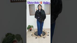 Winter ❄️ Stole 🧣 Styling ✨winterfashion shawltutorial styling style shorts shorts [upl. by Esorrebma578]