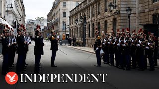 Live British soldiers join changing of the guard in Paris to mark Entente Cordiale anniversary [upl. by Lytsirk]