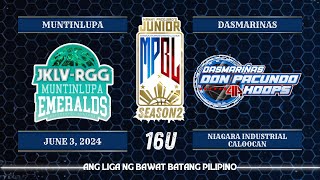 Junior MPBL Season 2  Muntinlupa JKLV RGG Emeralds VS Dasmariñas Don Pacundo  16U [upl. by Llirret]