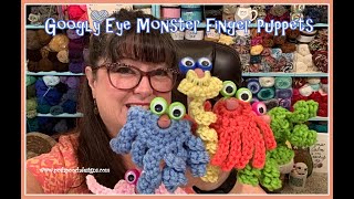 Googly Eye Monster Finger Puppets Crochet Pattern [upl. by Ainimreh]