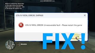 gta 4 fatal error unrecoverable fault please restart the game  GTA 4 Fatal Error SMPA60 Fix [upl. by Dnomso]