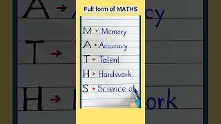 Full form of maths  Full form  fullform youtubeshorts shorts shortvideo trending maths [upl. by Filmore]