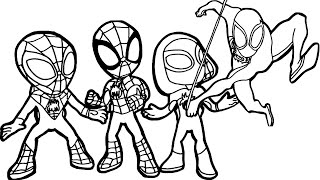 🔴🔴 HOW TO DRAW Marvels Spidey and his Amazing Friends vsspiderman across the spiderverse  miles [upl. by Nylirrej769]