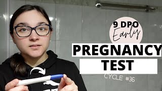 Early Pregnancy Test at 9 DPO  Faint line is still there  TTC Baby 3 Cycle 36 [upl. by Inkster194]